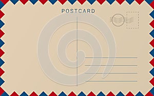 Empty grey postal card background