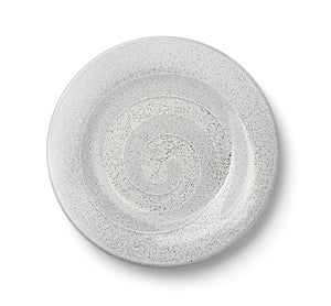 Empty grey speckled ceramic plate