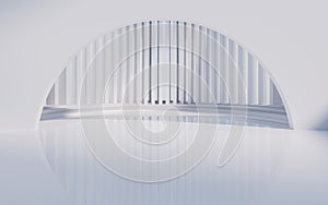 Empty ground with creative geometric structure background, 3d rendering