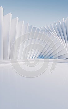 Empty ground with creative geometric structure background, 3d rendering