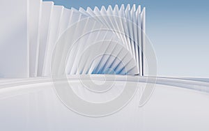 Empty ground with creative geometric structure background, 3d rendering