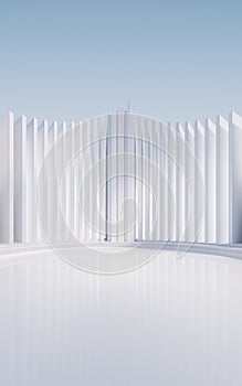 Empty ground with creative geometric structure background, 3d rendering