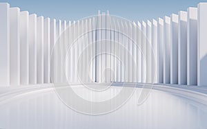 Empty ground with creative geometric structure background, 3d rendering