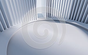 Empty ground with creative geometric structure background, 3d rendering