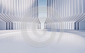 Empty ground with creative geometric structure background, 3d rendering