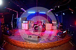Empty grunge concert stage