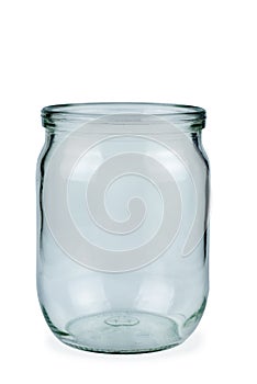 Empty half litre glass jar photo