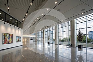 Empty hall in modern office building