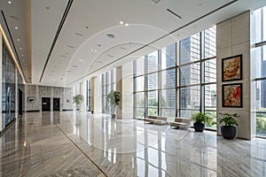 Empty hall in modern office building