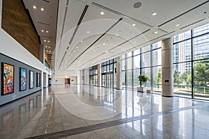 Empty hall in modern office building