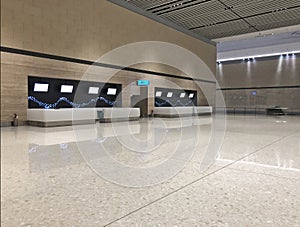 Empty hall with reception counter