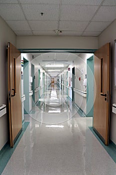 Empty hallway in a hospital