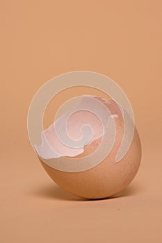 Empty halved broken egg shell