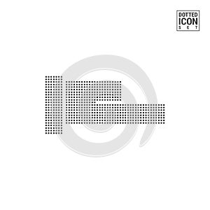 Empty Hand Dot Pattern Icon. Beg for Money, Need Help Dotted Icon Isolated on White Background. Vector Icon