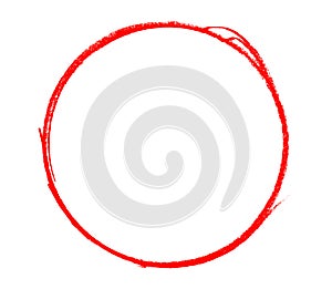 Empty hand drawn circle with red color