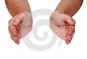 Empty hand isolated on white background