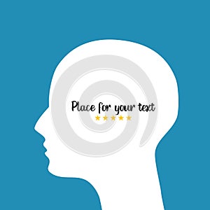The empty head of a person and a place for your text. Vector illustration