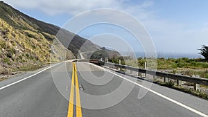 Empty Highway 1 at the coast of Big Sur, California