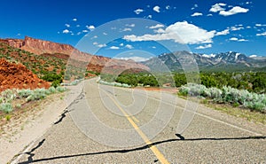 Empty Highway Through the American Southwest