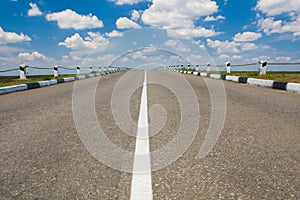 Empty highway with blue sky