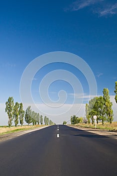 Empty highway with blue sky