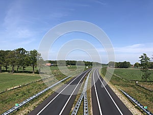 Empty Highway N18 around Eibergen