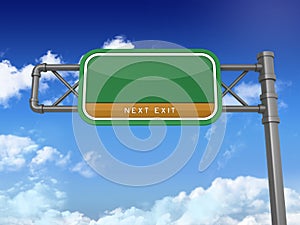 Empty Highway Sign on Blue sky