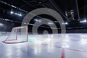 Empty hockey arena in 3d render illustration