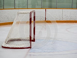 Empty hockey net photo