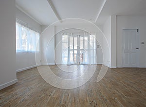 Empty home living room after renovated