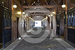 Empty horse stable photo