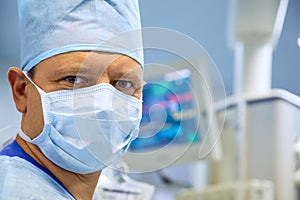 Empty hospital bed in intensive care unit