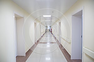 Empty hospital corridor.