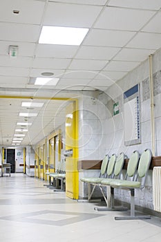 Empty hospital corridor