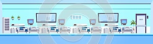 Empty Hospital Ward Background Clinic Room Interior With Beds Horizontal Banner