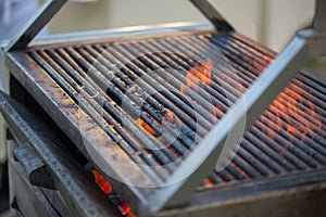 Empty Hot Barbecue Cast Iron Grill