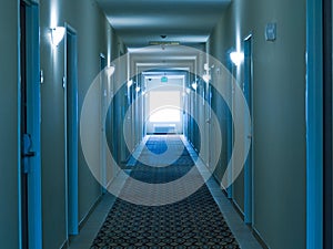 Empty hotel corridor