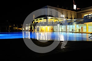 Empty Hotel Swimming Pool - Night Scene - Home