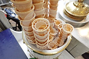 Empty ice cream cone