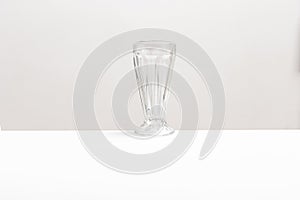 Empty ice cream cup of glass for online store