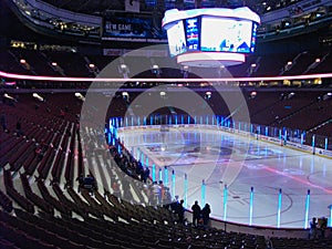 an empty ice hockey stadion