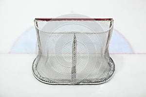 Empty ice hokey net