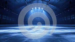 Empty Ice Rink at Night