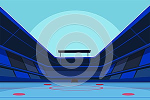 Empty ice rink flat vector illustration