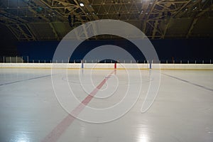 Empty ice rink, hockey arena photo