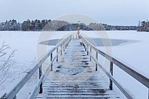 Empty ice swimming place in Finland