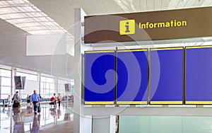 Empty information panel flight times in the