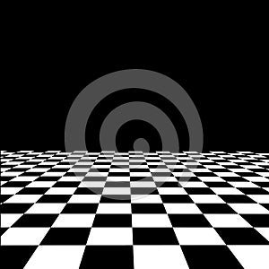 Empty interior with checkered marble floor vector