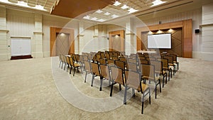 Empty interior of conference hall.