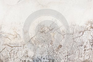 Empty interior for design, Old crack white concrete wall. Dirty white cement wall texture and background